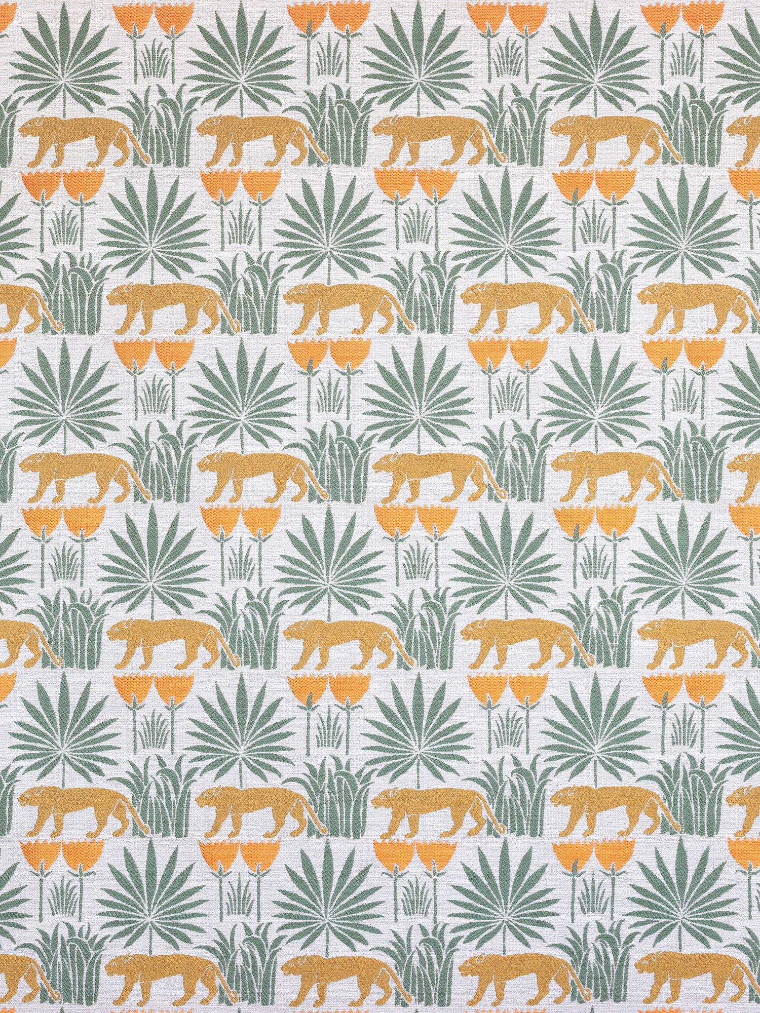 Lioness & Palms Fabric (1918) ~ Midday