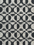 Black and white sun and moon surface printed wallpaper by contemporary artist Zoe Gibson 