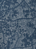 A midnight blue wallpaper with cut-out silver dashed bramble design