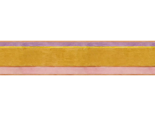Striped yellow and pink wallpaper border from 1918 by Arts & Crafts artist CFA Voysey