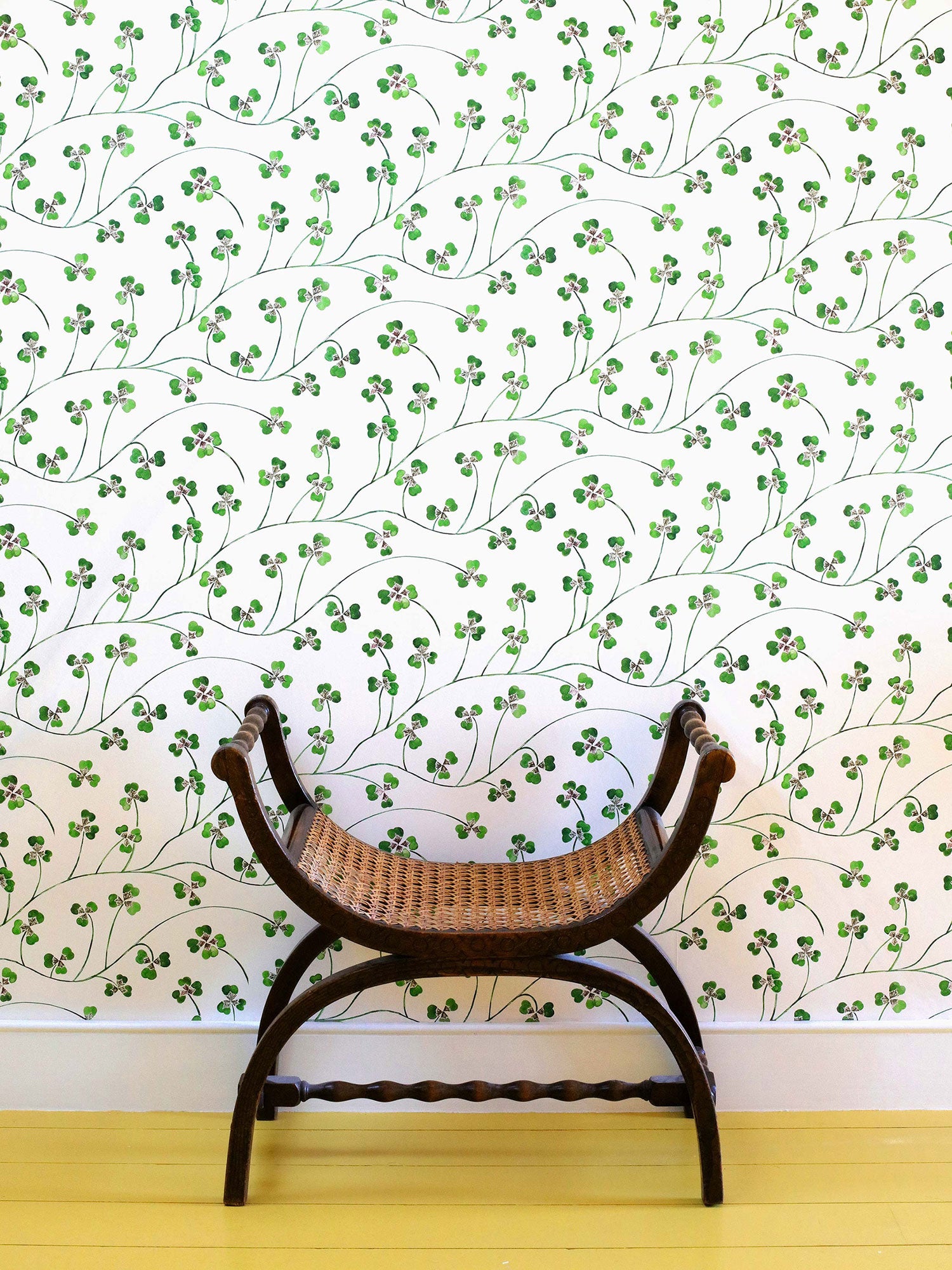Lucky Leaf Clover Wallpaper by artist Kate Hawkins | CommonRoom